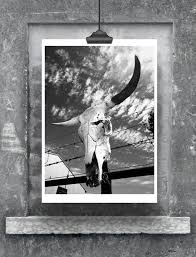 Black And White Bull Limited Edition Black And White Bull Skull Photograph Print Photography Wall Art Boho Interior Bohemian Hipster Cinematic Desert Picture With Images Photography Wall Art Boho Wall Art Photography Wall