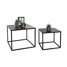 Clean with a soft, dry cloth. Buy Lifa Living Nest Of 2 Tables Cube Square Coffee Tables For Small Spaces Modern Side Tables Black Metal End Tables For Living Room Bedroom Patio Office Online In Kuwait B07tl92cn1