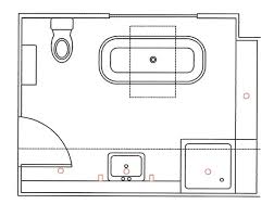 This design will accommodate a swing door but a pocket door would also work well. Floor Plan For Bathroom Design Novocom Top