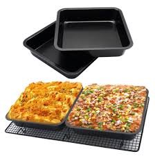 Baking Pan Autumnfall 1pc 8 Inch Mini Square Cake Pan Cake Baking Pan Non Stick Bakeware Cake Making Pan Black Cake Baking Pans No Bake Cake Cake Pan Set