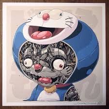 doraemon reminded me of geisha s from ghost in the shell cyberpunk art doraemon futuristic art