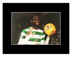 Celtic mens 20/21 home shirt with long sleeves. Signed Odsonne Edouard Photo Display Celtic Fc Icon Autograph Firma Stella