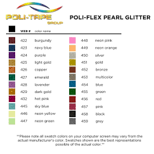 Poli Flex Pearl Glitter Heat Transfer Vinyl Color Chart