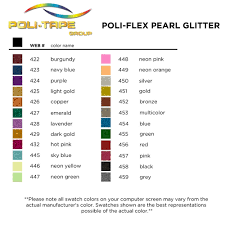 poli flex pearl glitter heat transfer vinyl color chart