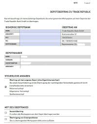 Email von onvista zum übertrag und dass ich nicht mehr handeln darf nach ca 1 woche nach postaufgabe mit dem formular. Trade Republic Depotwechsel Was Muss Man Beachten