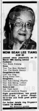 Mrs. Seah Boon Chia nee Madam Yeo Mueh Kiah (Bukit Brown)