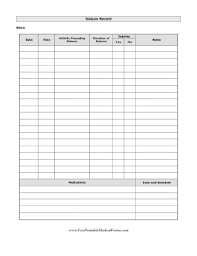 seizure record printable medical form free to download and