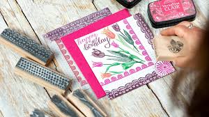 Rubber stampede delta creative rubber stamp ducky duck animal nature card making. Handmade Birthday Card Using Rubber Stamps Card Making Stamping Tutorial Youtube