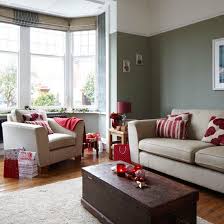 Grey And Red Festive Living Room Ideal Home Beige Living Rooms Grey And Red Living Room Living Room Red