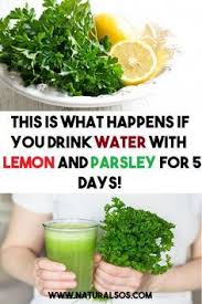 This Is What Happens If You Drink Water With Lemon And Parsley For 5 Days Lemon Water Recipe Healthy Body Cleanse Parsley Benefits