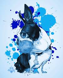 Check spelling or type a new query. Boston Terrier Blue Paint Splatter Drawing By Canine Caricatures Custom Merchandise