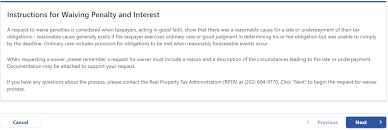 I am requesting that you waive the penalty fee and interest assessed on the above referenced account for the month of.,2013.the payment here was sent only one day late because of end of the year mailing issues.the payment was received only request for waiver of late subcharge of tax. Https Otr Cfo Dc Gov Sites Default Files Dc Sites Otr Page Content Attachments How To Request A Penalty And Interest Waiver 1220 Pdf