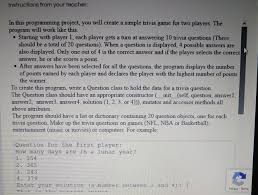 Rd.com knowledge facts nope, it's not the president who appears on the $5 bill. Instructions From Your Teacher In This Programming Chegg Com