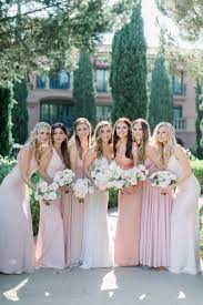 Bridesmaids Outdoor Wedding In Different Shades Of Blush Pink Bridesmaids Blush Pink Bridesmaid Dresses Pink Bridesmaid Dresses Lace Pink Bridesmaid Dresses
