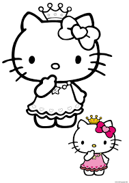 Coloring this character is very simple : Hello Kitty Princess Coloring Pages Printable