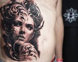 Amazing artist Carlos Torres @carlostorresart from @theravenandthewolves in  Long Beach awesome girl lower abdomen side tattoo on...