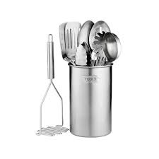 Stainless steel kitchen containers set schedule llc. Osto 10 Piece Stainless Steel Kitchen Utensil Set With Holder Os 200 10 H The Home Depot