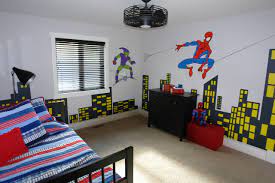 For a vintage look, choose spiderman room decor featuring classic comic book panels. Spiderman Bedroom Houzz