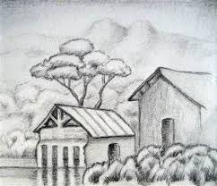 Easy Pencil Drawings For Beginners Landscape Drawings Pencil Drawings For Beginners Drawings