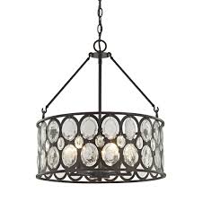 Shop Serai Oil Rubbed Bronze Metal Clear Glass 5 Light Chandelier Overstock 16849788