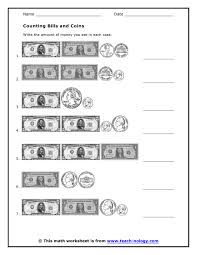 Counting Bills And Coins Money Worksheets Money Math Worksheets Counting Coins