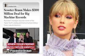 Taylor swift wrote a tumblr post on thursday explaining that scooter braun and scott borchetta of big machine records were refusing to give her access to her back catalog. Scooter Braun Bragged About Buying Taylor Swift And Fans Are Furious