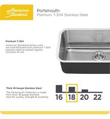 We would like to show you a description here but the site won't allow us. American Standard 18sb 9232100s 075 Portsmouth 23 1 8 Single Bowl Undermount Stainless Steel Kitchen Sink