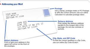 Envelope, above and to the right of the delivery address. Delivery Address On Envelope