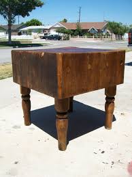 These tables are perfect for use as kitchen islands. Big Old Heavy Antique Butcher Block Block Table Butcher Block Tables Butcher Block