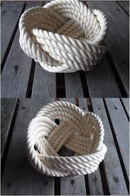 Nautical Decor Rope Cotton Bowl Basket Knotted Made On Hatch Co By Alaska Rug Company Rope Decor Nautical Decor Rope Crafts