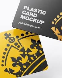 Plastic Cards Mockup In Stationery Mockups On Yellow Images Object Mockups 100 1000 Modern 1000 In 2020 Stationery Mockup Plastic Card Gift Card Design