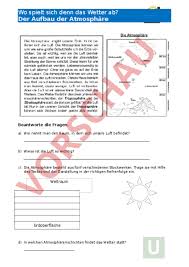 Arbeitsblatt Aufbau Der Atmosphare Geographie Anderes Thema