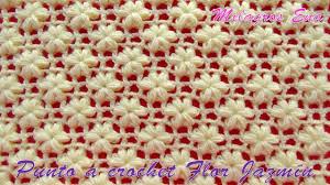 Puntos en relieve a crochet o ganchillo el punto en relieve tejidos en crochet es una forma popular de añadir textura a prendas tejidas con ganchillo y otros tejidos. Punto A Crochet Flor Jazmin Paso A Paso Para Aplicar En Mantitas Chalecos Y Cojines Youtube