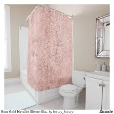Rose Gold Metallic Glitter Glass Abstract Crystals Shower Curtain Zazzle Com Rose Gold Shower Curtain Ombre Shower Curtain Floral Shower Curtains