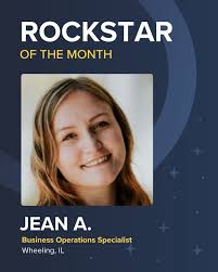 We're thrilled to announce our latest Rockstar of the Month, Jean!