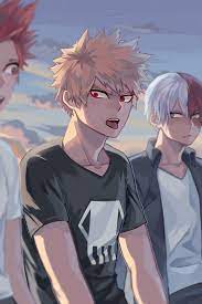There was a time when izuku midoriya wanted nothing more than to be a hero, that was before he saw how corrupt heroes had become if you didn't have a flashy quirk you were worthless, and izuku had it even harder seeing as he was quirkless, his only friend was katsuki bakugou was there. Characters Kirishima Eijirou Katsuki Bakugou Todoroki Shouto My Hero Academia Manga Hero Hero Wallpaper