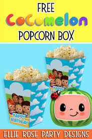 Download the zipped folder below of the cocomelon alphabet. Free Cocomelon Popcorn Boxes Ellierosepartydesigns Com