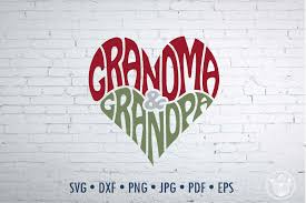 Download Grandma Grandpa Word Art Heart Shape Svg Dxf Eps Png Jpg By Prettydd Thehungryjpeg Com