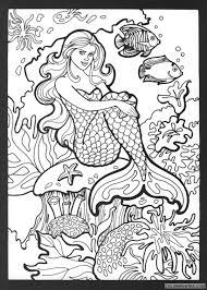 Each printable highlights a word that starts. Printable Mermaid Coloring Pages For Adults Coloring4free Coloring4free Com