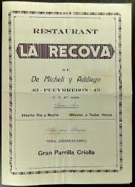Old Menu Restaurant La Recova De Micheli Y Addiego Buenos Aires Argentina Vintage Menu Menu Restaurant Buenos Aires