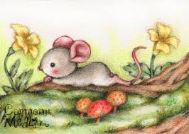 Oe Print Forest Daydream Cute Mouse Card Art Cute Illustration