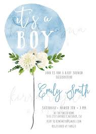Baby Shower Invitation Boy Baby Boy Shower Invitation Floral Balloon Watercolor Printable Invite 2067 In 2020 Baby Boy Invitations Boy Baby Shower Invitations Printable Boy Shower Invitations