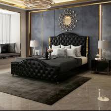 Black and gold italian high gloss bedroom furniture with bed, wardrobes with 4 or 6 doors, dressing table and bedsides. Modern European Bedroom Furniture Luxury Design Italian Faux Leather Buttons Black Pu Upholstery Bed Buy Luxury Design Italian Bed Faux Leather Bed Modern European Bedroom Furniture Product On Alibaba Com