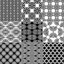 Geometric tiles on the floor is something you usually see in a bathroom (or kitchen) but now i also see black & white and blue geometric bathroom tiles. Black And White Geometric Tiles Vector Illustration C Frescomovie 7725016 Stockfresh