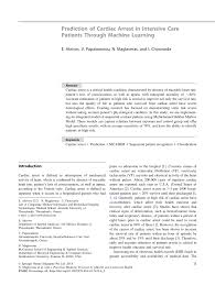 Cardiac arrest means the heart is no longer moving blood through the body. Pdf Prediction Of Cardiac Arrest In Intensive Care Patients Through Machine Learning