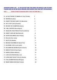 Download Karaoke Song List If You Do Not See The Spanglefish