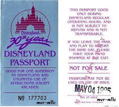 Disneyland 30th Anniversary Part Ticket 1985 Disneyland Disneyland Tickets 30th Anniversary
