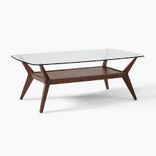 Coffee tables can be as simple or as complicated as you wish. Jensen Collection Rectangle Coffee Table Dark Walnut Glass West Elm Havenly