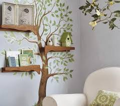A large leather sofa in the corner makes the room elegant. Romantic Kids Room Design Trees For Decorating Empty Walls