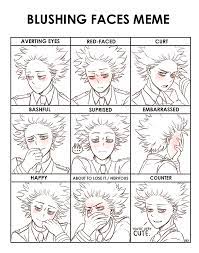 L E I L E I Hey Im Trying Out This Blushing Meme Thing And My Hero My Hero Academia Manga Blushing Face